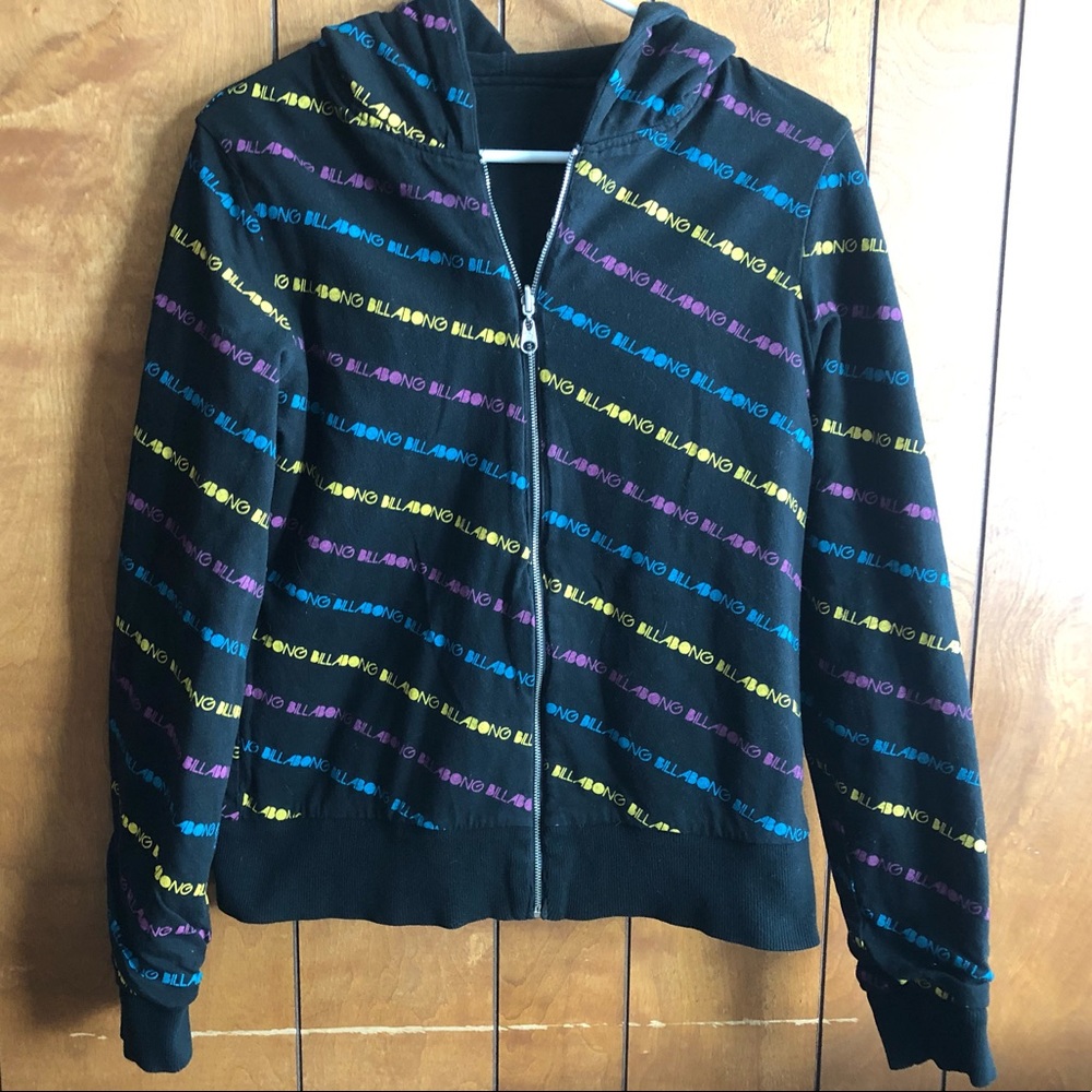 Reversible Billabong Black Jacket Coat Long Sleeve Front Zipper
